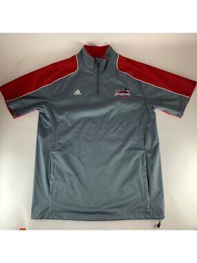 Duquesne Dukes NCAA Gray Red Adidas 1/4 Athletic Pullover Jacket Mens Large